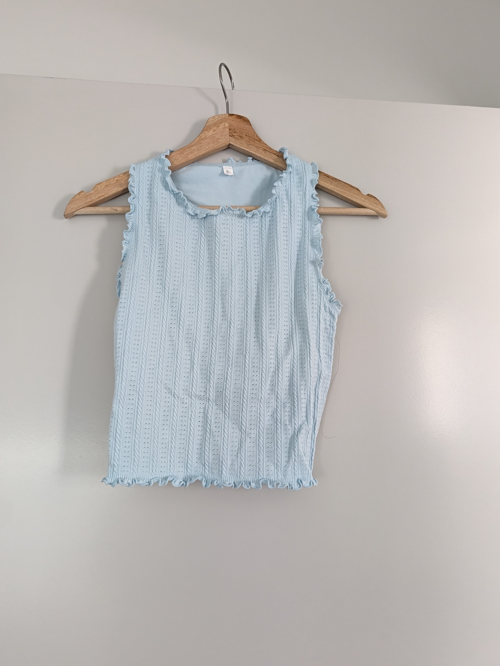 Target Light Blue Ruffled Eyelet Tank Top - Women